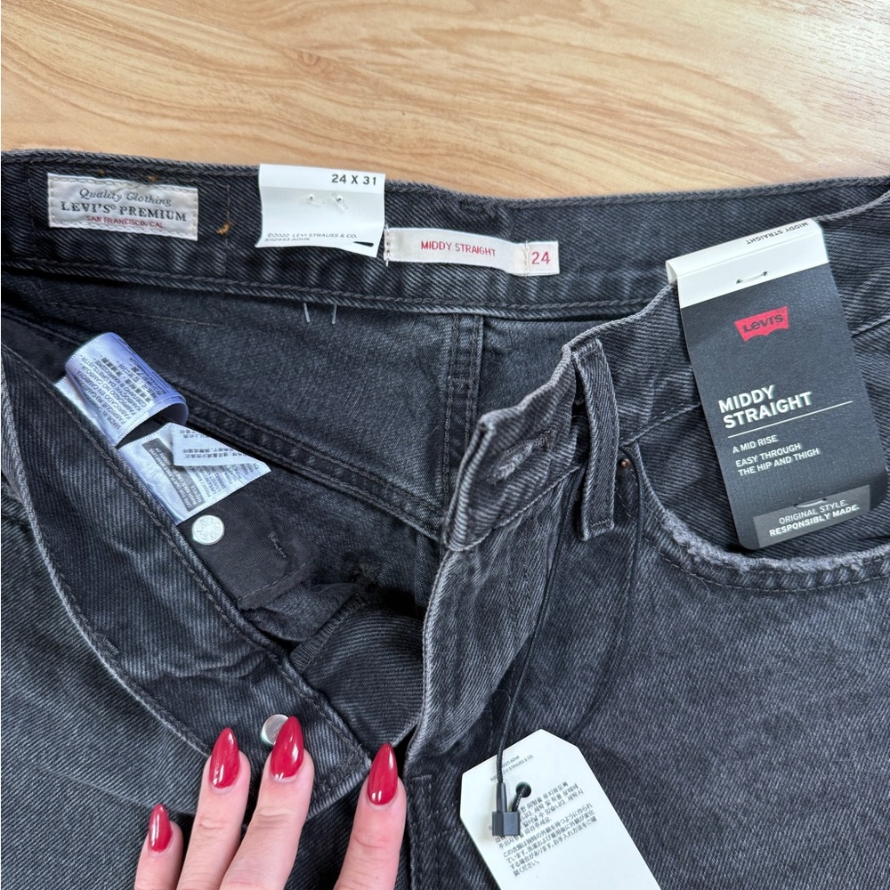 Levi's Women's Gray Middy Straight Jeans